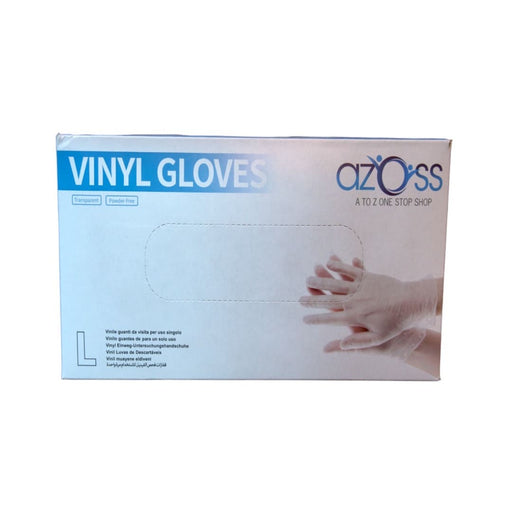 Azoss Vinyl Gloves in a crystal-clear variant, designed to meet the exact standards of hand protection in Qatar. These disposable gloves provide exceptional performance and versatility, ensuring your safety and comfort in a wide range of applications.