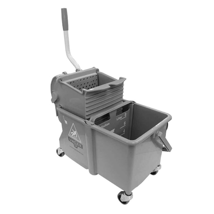 Grey bucket dual-compartment bucket system that separates clean and dirty water
