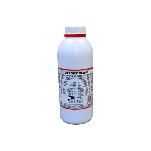 DEFORT CLOSS drain pipe cleaner is a very powerful acid liquid that easily unclogs drain pipes in every sector of professional hygiene, such as hotels, bars, offices, and business headquarters.