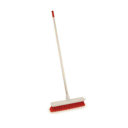 Floor Brush With Handle Red Color